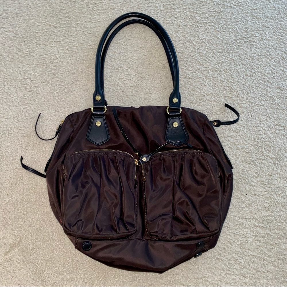 MZ Wallace nylon Brown and black Travel tote shoulder Bag